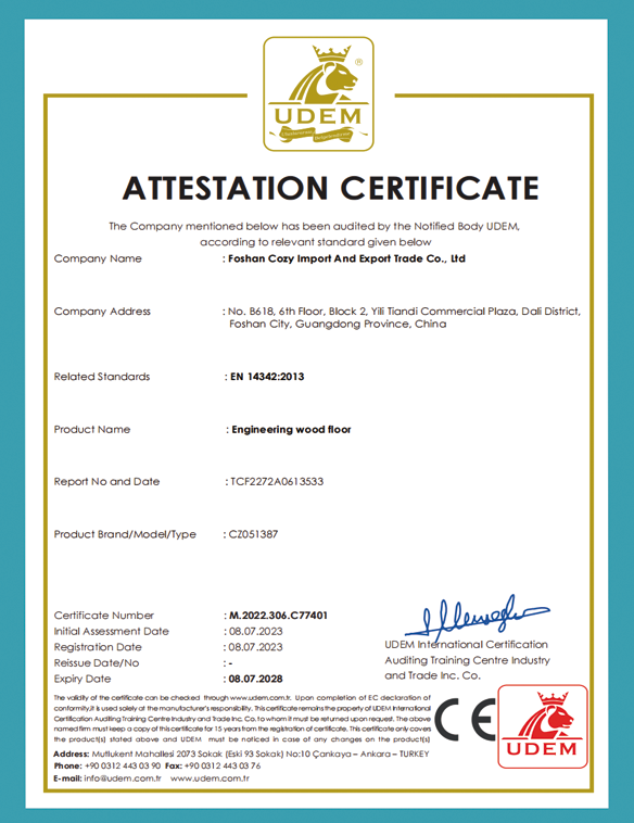 CE certification-cozy